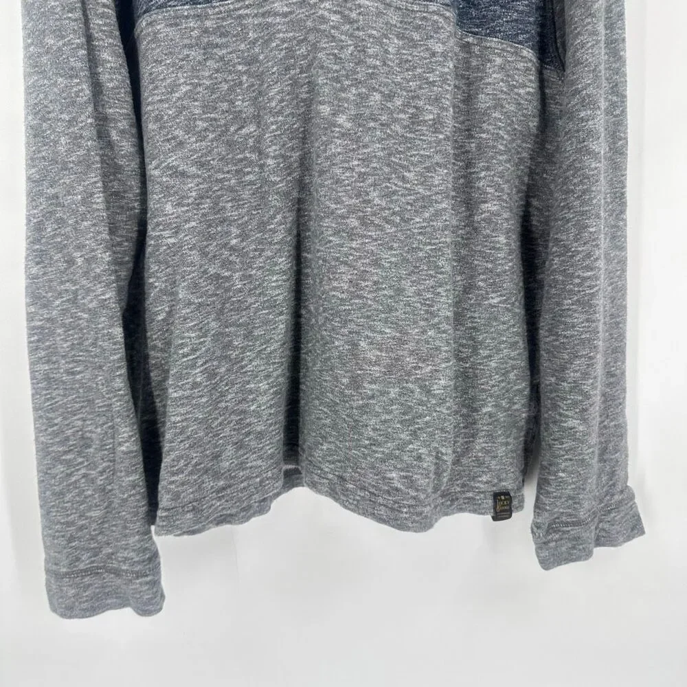Lucky Brand Huntington Colorblock Hoodie Hooded Sweatshirt Blue Multi Size Large